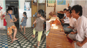孤児院で踊りを学ぶ子どもたち
