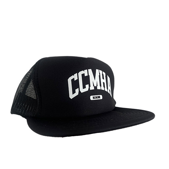 CCMHAロゴキャップ＜メッシュ＞_ブラック×ホワイト